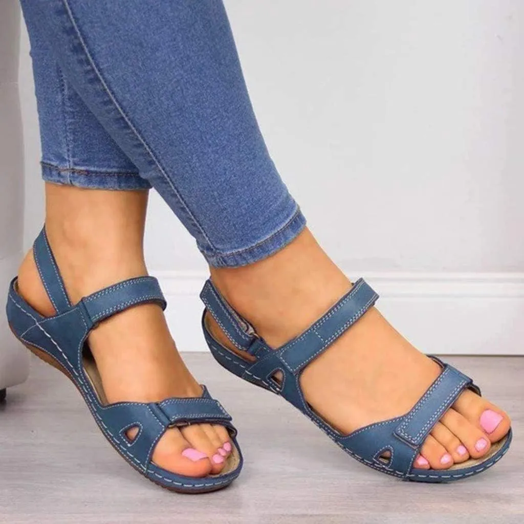 2007 Summer Orthopedic Sandals for Women Orthopedic Correction Leather Comfort Casual Bunion Slippers Shoes Buckle Beach Shoes
