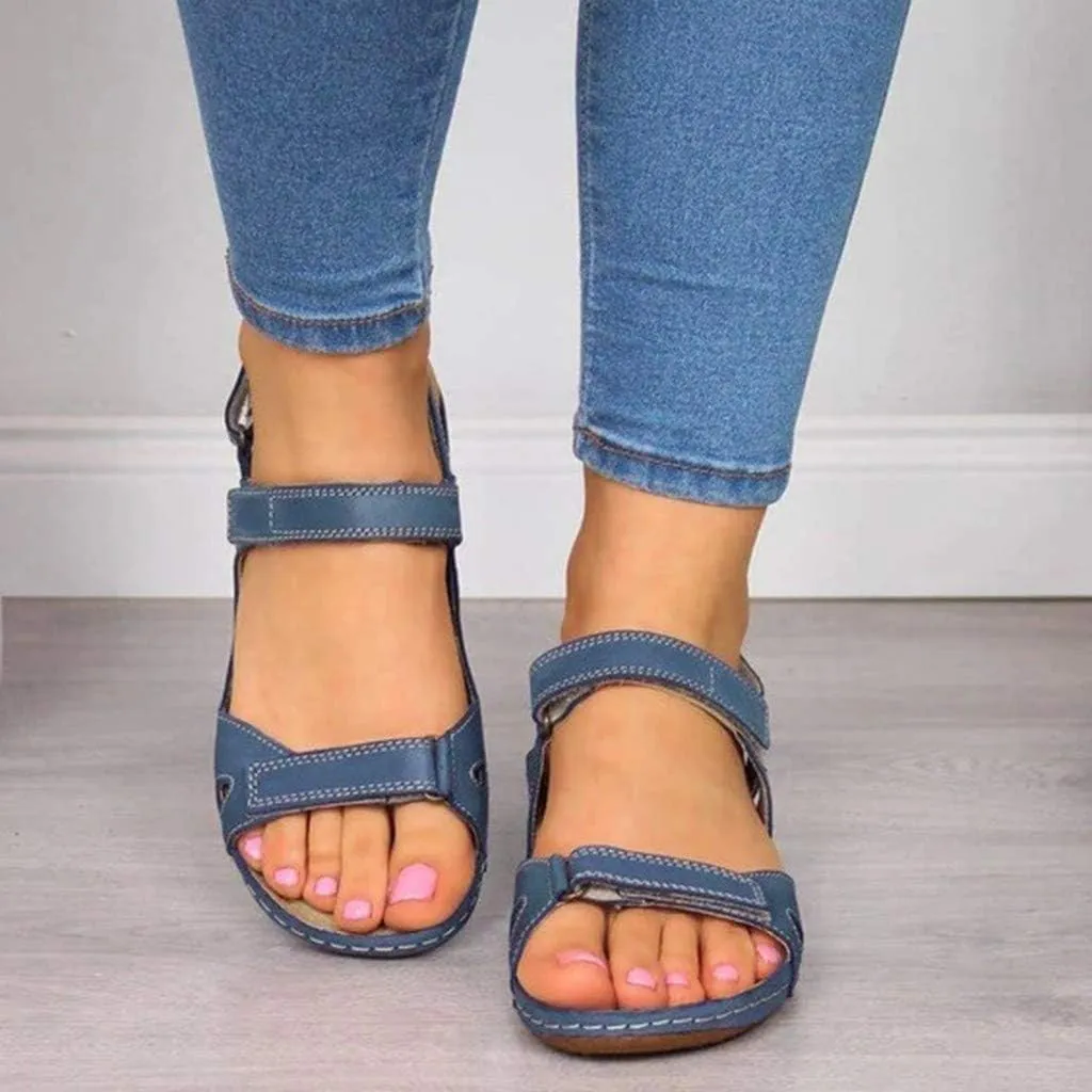 2007 Summer Orthopedic Sandals for Women Orthopedic Correction Leather Comfort Casual Bunion Slippers Shoes Buckle Beach Shoes