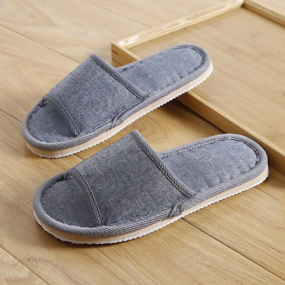 4 Pairs Spa Slippers with Different Sizes, Non Slip Disposable Slippers for Guest, Washable Reusable,Open Toe House Shoes Slide Slipper Women Men, Indoor, Bedroom, Hotel, Bride Slippers