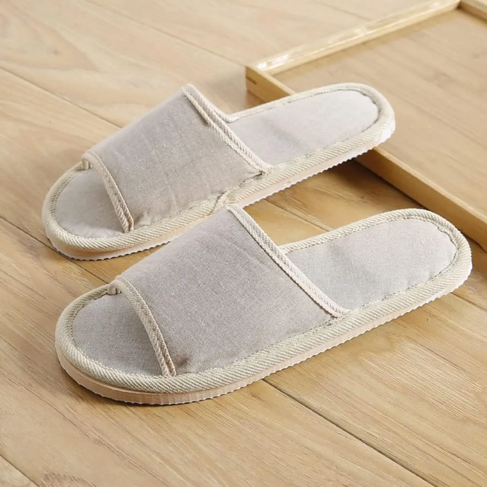 4 Pairs Spa Slippers with Different Sizes, Non Slip Disposable Slippers for Guest, Washable Reusable,Open Toe House Shoes Slide Slipper Women Men, Indoor, Bedroom, Hotel, Bride Slippers
