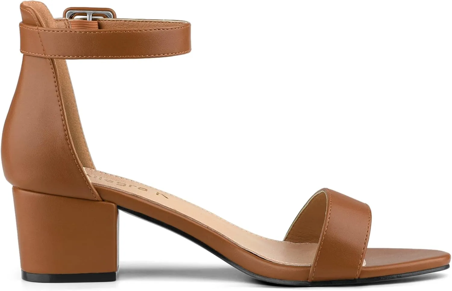 Allegra K Women's Block Low Heels Ankle Strap Sandals