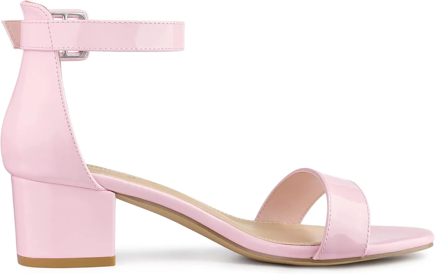 Allegra K Women's Block Low Heels Ankle Strap Sandals