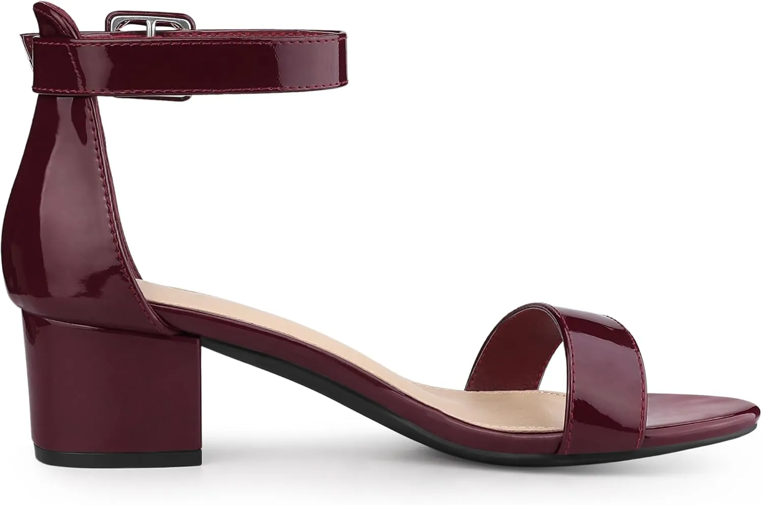 Allegra K Women's Block Low Heels Ankle Strap Sandals