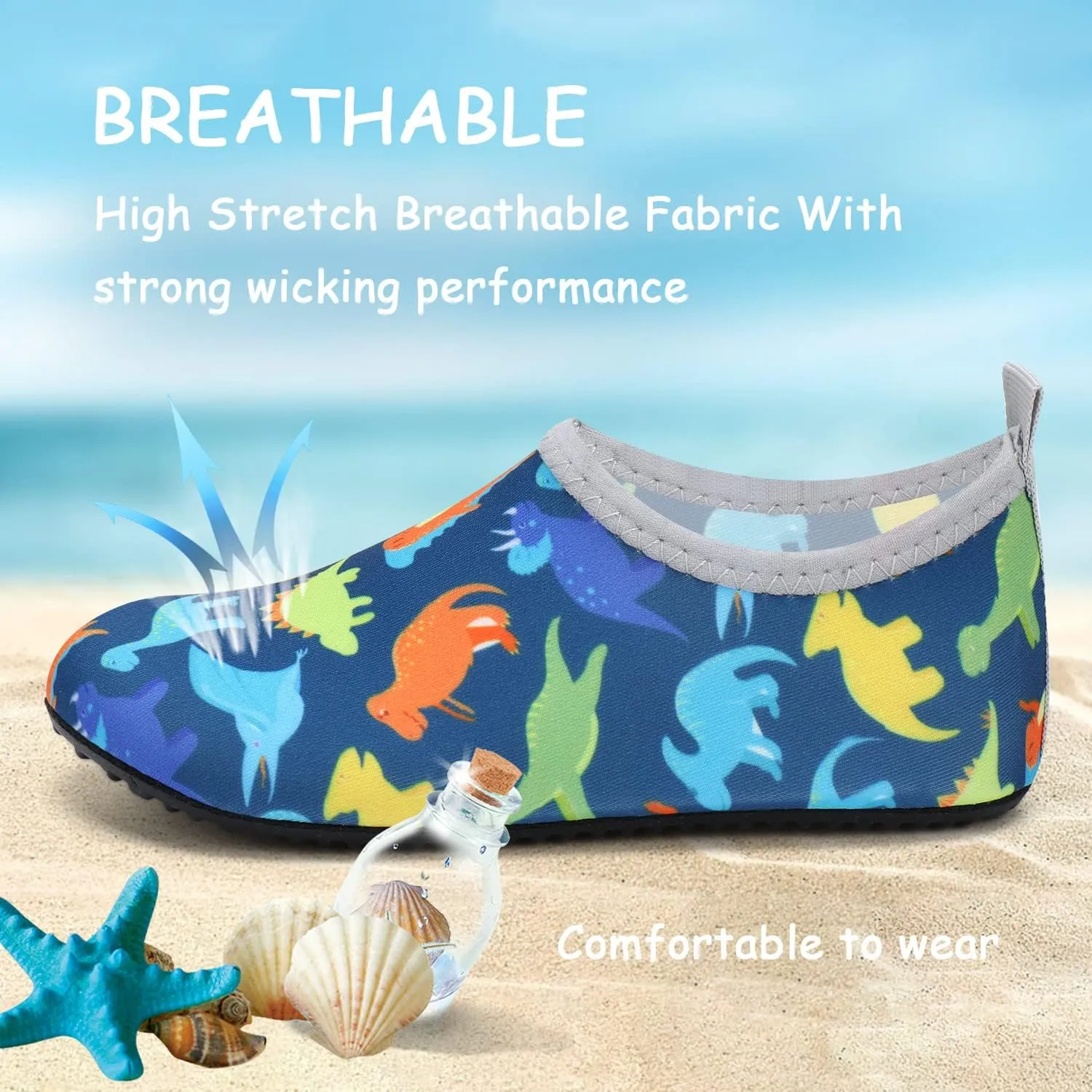 ANLUKE Kids Boys Girls Water Shoes Barefoot Aqua Socks Fast Dry Beach Swim Outdoor Sports Shoes for Toddler