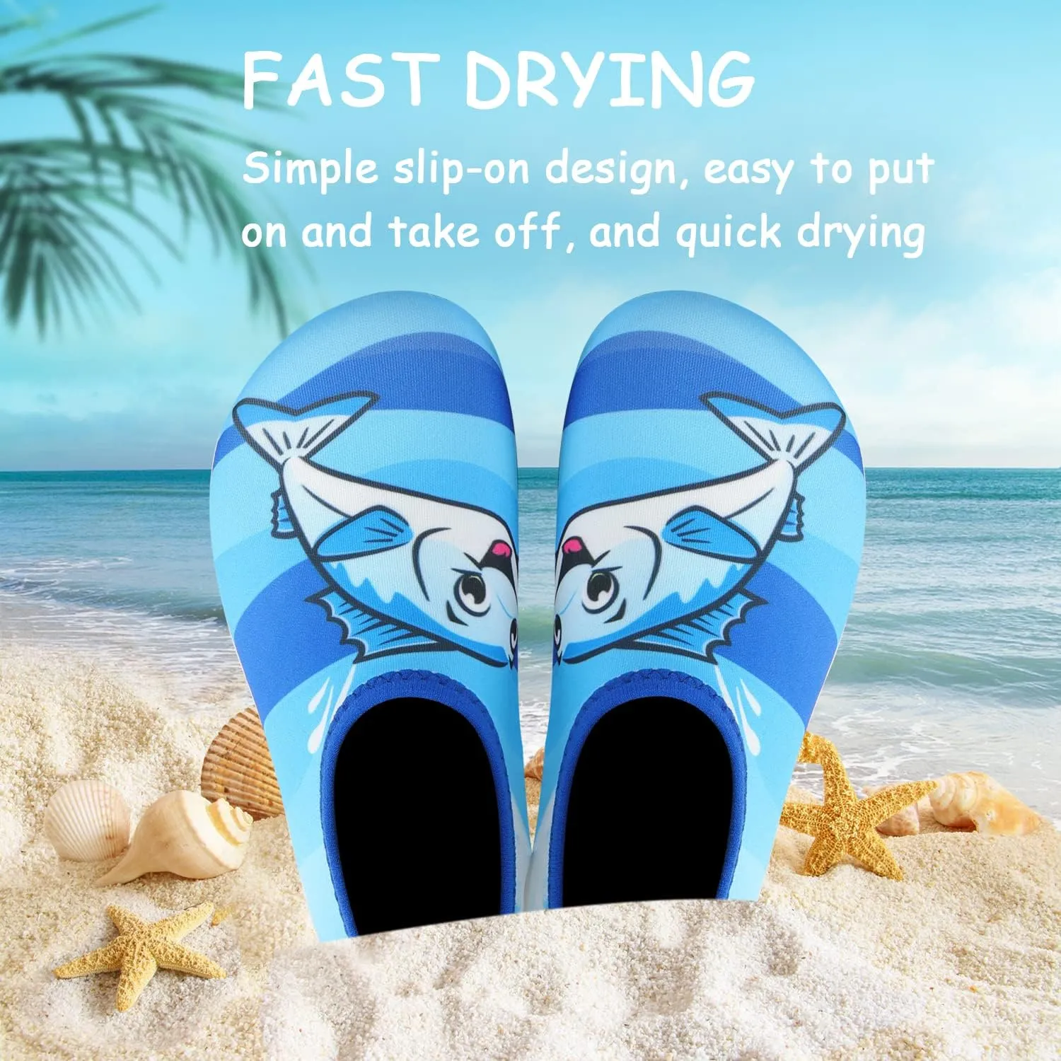 ANLUKE Kids Boys Girls Water Shoes Barefoot Aqua Socks Fast Dry Beach Swim Outdoor Sports Shoes for Toddler