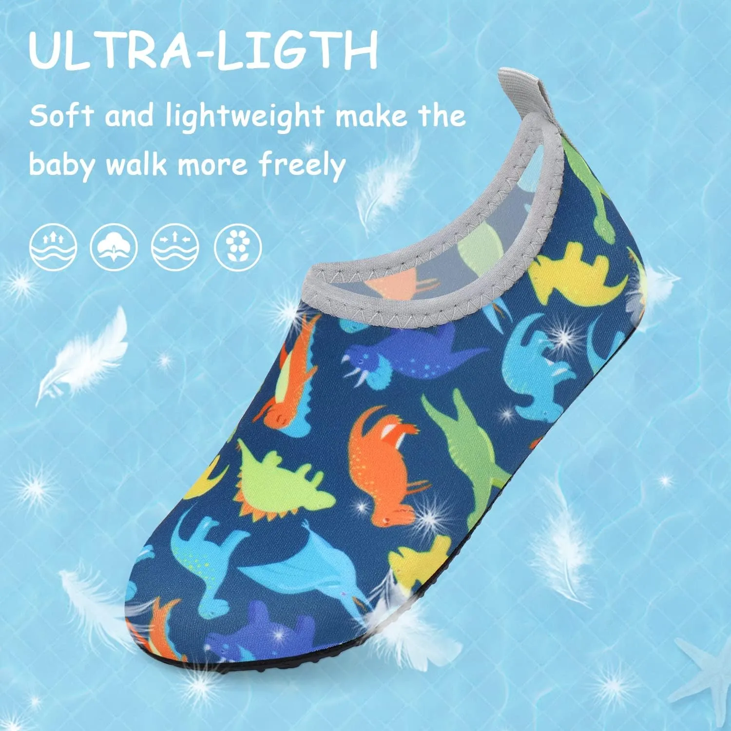 ANLUKE Kids Boys Girls Water Shoes Barefoot Aqua Socks Fast Dry Beach Swim Outdoor Sports Shoes for Toddler
