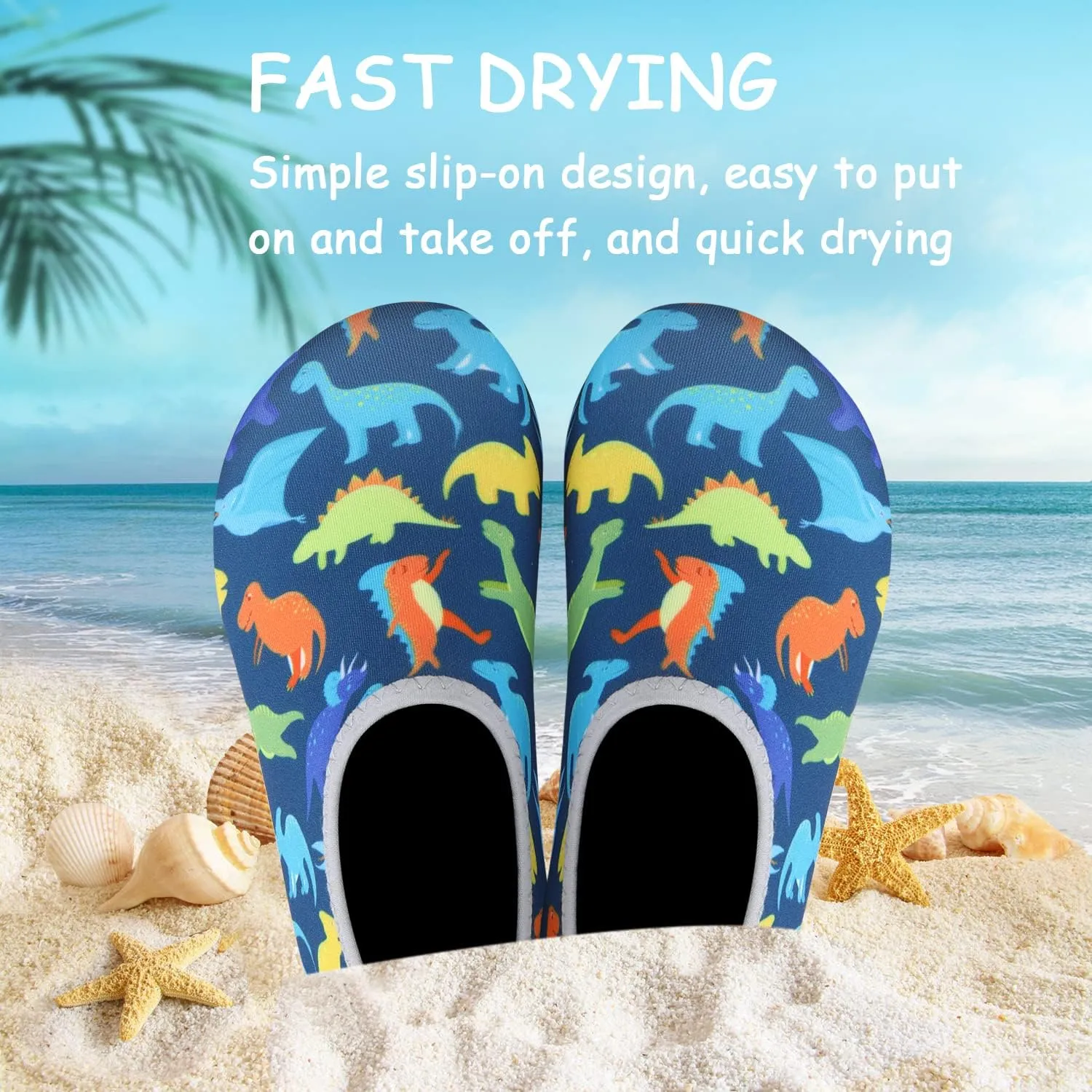 ANLUKE Kids Boys Girls Water Shoes Barefoot Aqua Socks Fast Dry Beach Swim Outdoor Sports Shoes for Toddler
