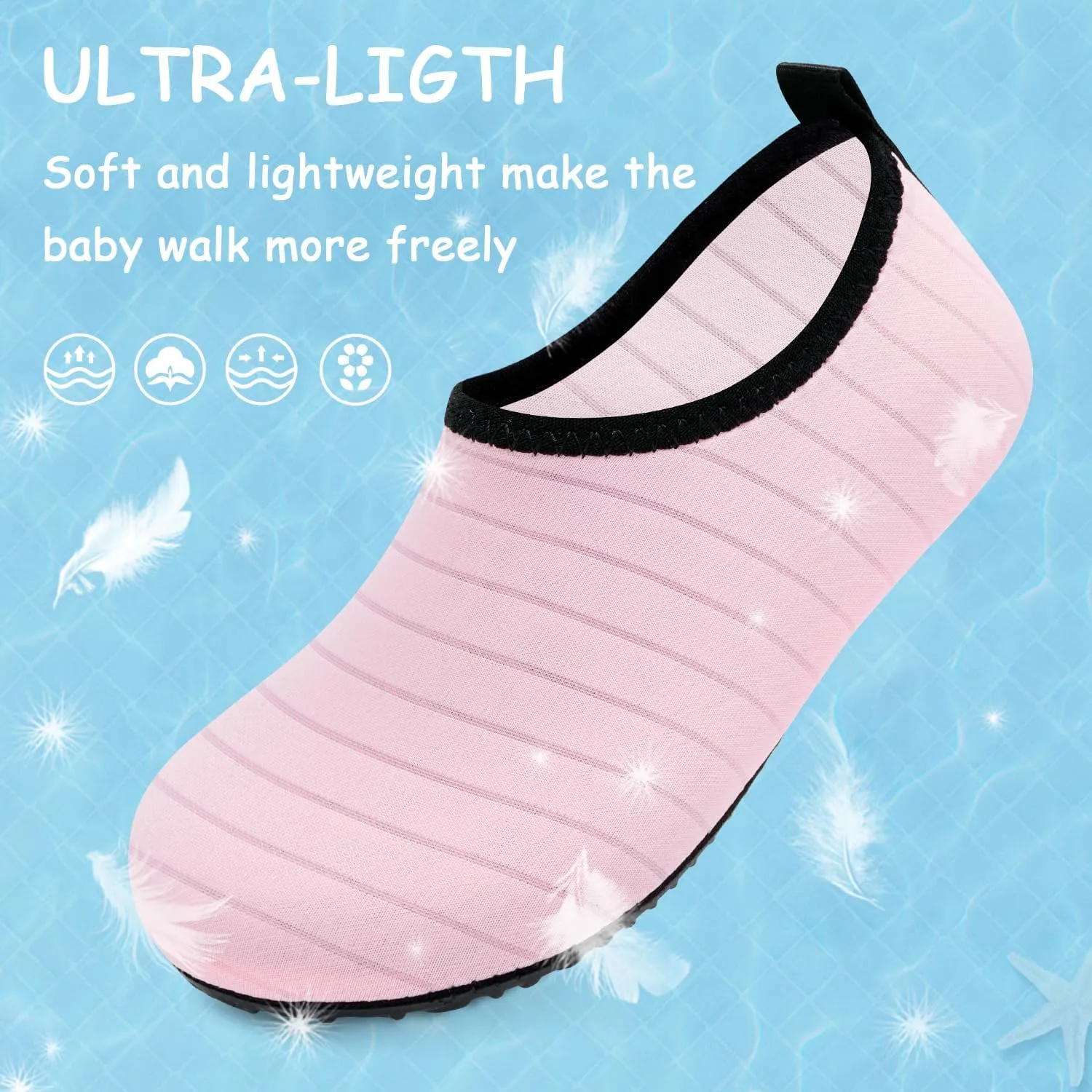 ANLUKE Kids Boys Girls Water Shoes Barefoot Aqua Socks Fast Dry Beach Swim Outdoor Sports Shoes for Toddler