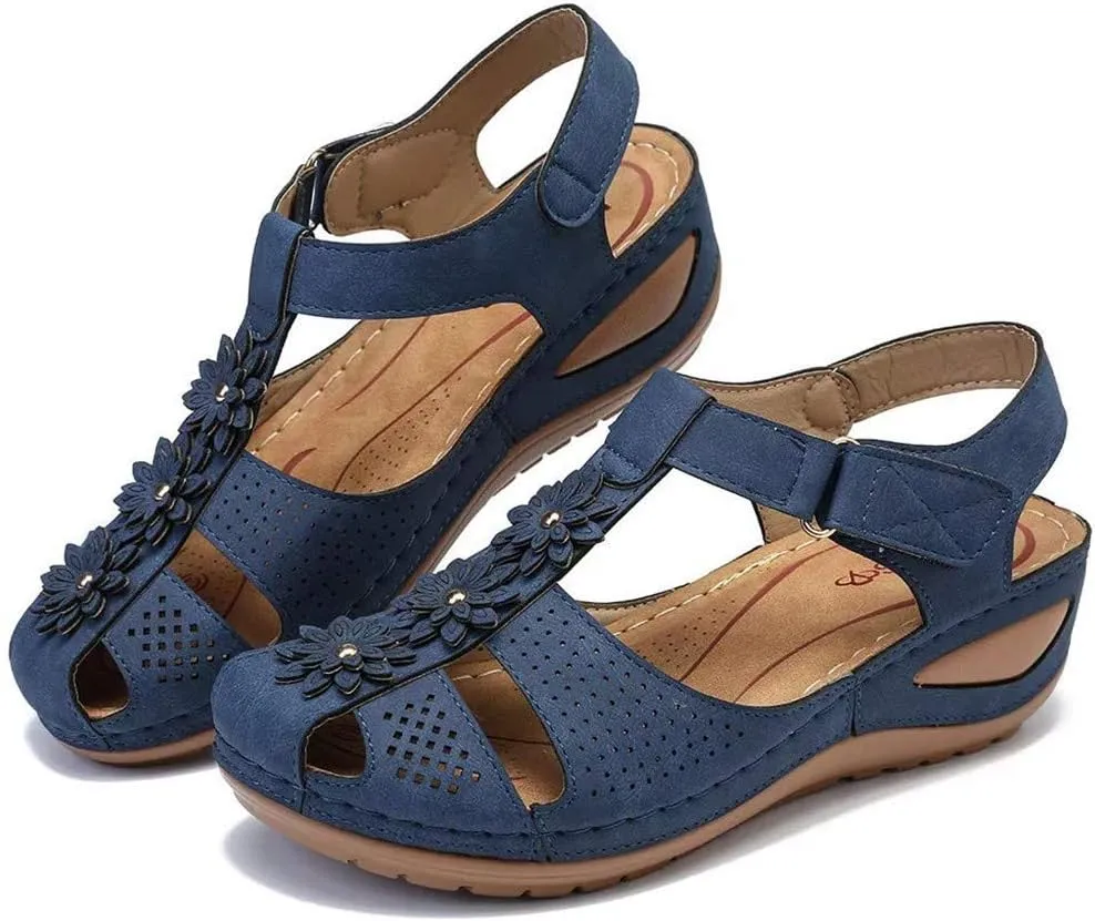 Arch Support Sandals Women's Black Flip Flops Beach Non Slip Sandal Ankle Strap Comfortable Dressy Wedge Arch Support Wedge Shoes for Woman Comfortable Platform Sandalia Ortopedica De Mujer
