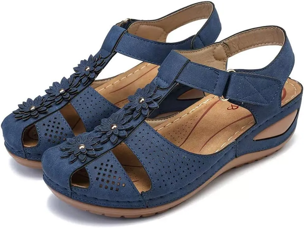 Arch Support Sandals Women's Black Flip Flops Beach Non Slip Sandal Ankle Strap Comfortable Dressy Wedge Arch Support Wedge Shoes for Woman Comfortable Platform Sandalia Ortopedica De Mujer