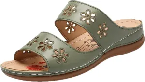 Arch Support Sandals Women's Dressy Flip Flops Beach with Flowers Sandal Comfortable Dressy Wedge Arch Support Wedge Shoes for Women Comfortable Platform Shoe Orthopedic Woman