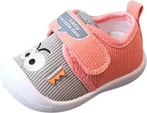 Baby Girls Boys Squeaky Flat Shoes Lightweight Breathable Non-Slip Sneakers Infant First Walking Shoes Outdoor Indoor