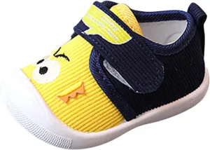 Baby Girls Boys Squeaky Flat Shoes Lightweight Breathable Non-Slip Sneakers Infant First Walking Shoes Outdoor Indoor