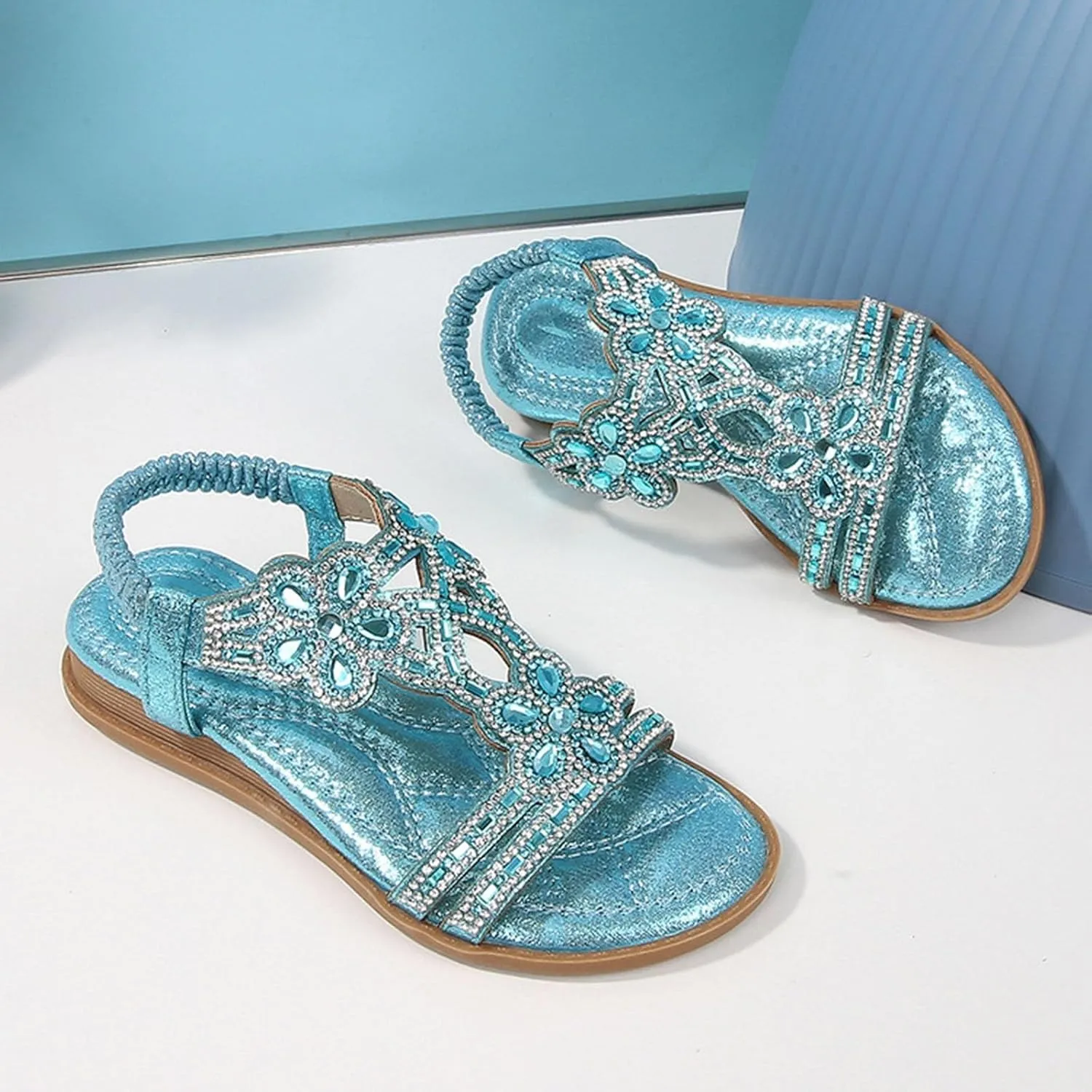 Baby Girls Soft Sequins Sandals Elegant Fancy Glitter Open Toe Strap Shoes Toddler Flat Summer Wide Sandals Fancy Formal