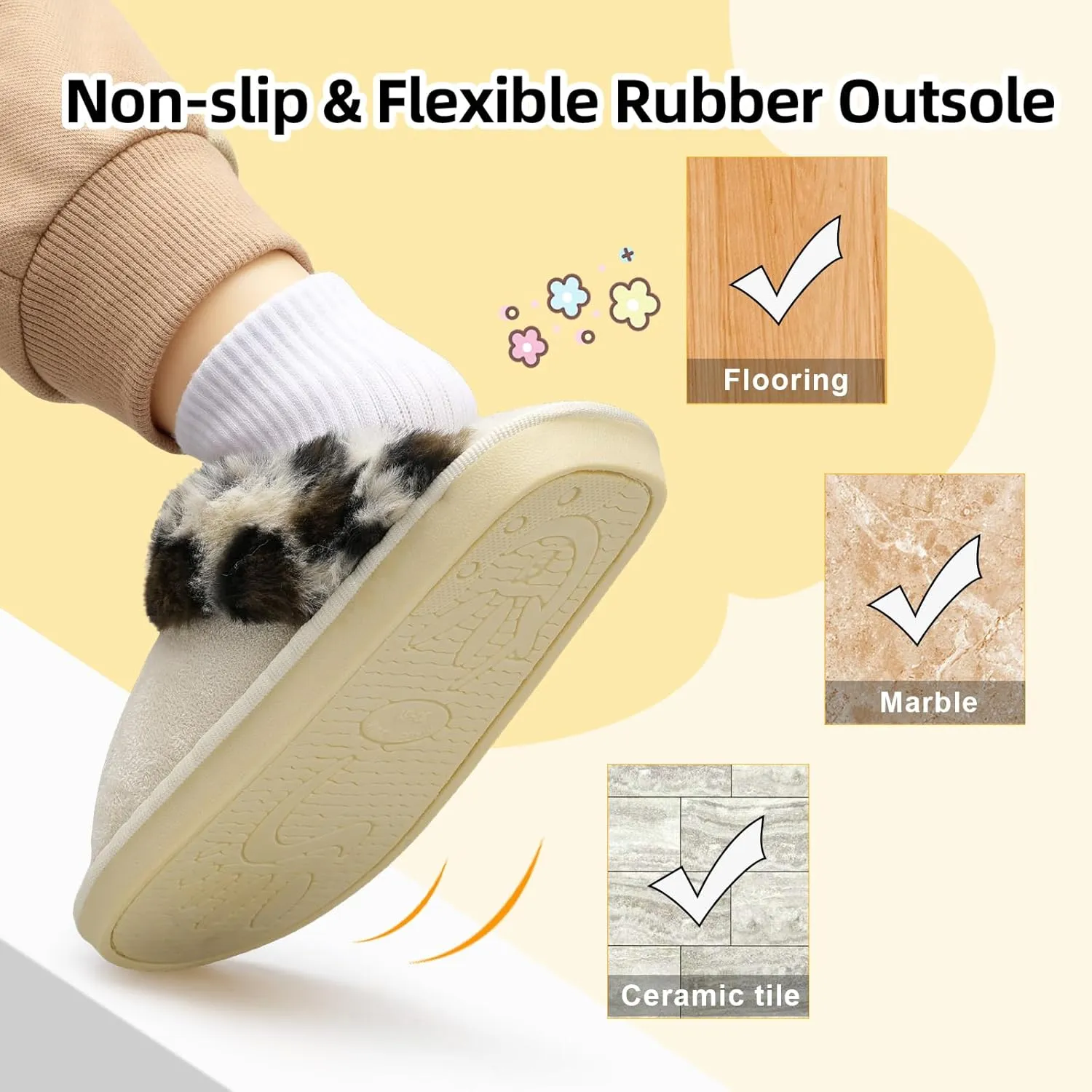 Besroad Kids Slippers Girls Boys Fuzzy House Slippers Warm Memory Foam House Shoes Soft Plush Bedroom Slippers Slides Indoor Outdoor