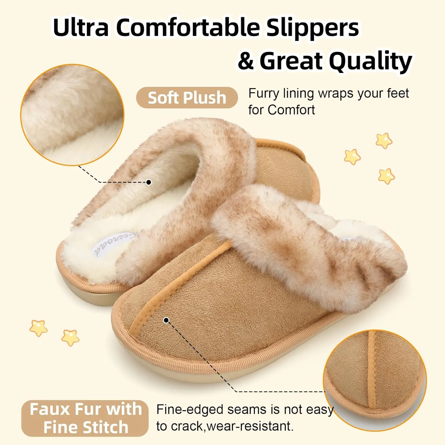 Besroad Kids Slippers Girls Boys Fuzzy House Slippers Warm Memory Foam House Shoes Soft Plush Bedroom Slippers Slides Indoor Outdoor