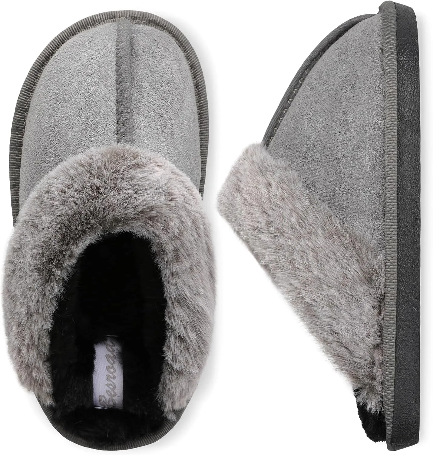 Besroad Kids Slippers Girls Boys Fuzzy House Slippers Warm Memory Foam House Shoes Soft Plush Bedroom Slippers Slides Indoor Outdoor