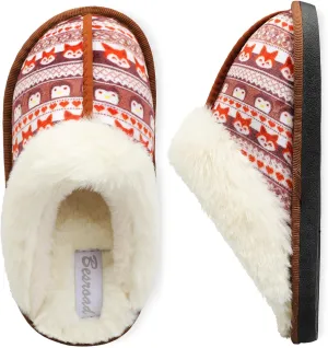 Besroad Kids Slippers Girls Boys Fuzzy House Slippers Warm Memory Foam House Shoes Soft Plush Bedroom Slippers Slides Indoor Outdoor