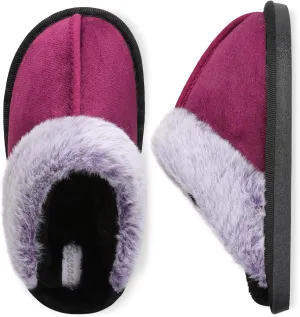 Besroad Kids Slippers Girls Boys Fuzzy House Slippers Warm Memory Foam House Shoes Soft Plush Bedroom Slippers Slides Indoor Outdoor