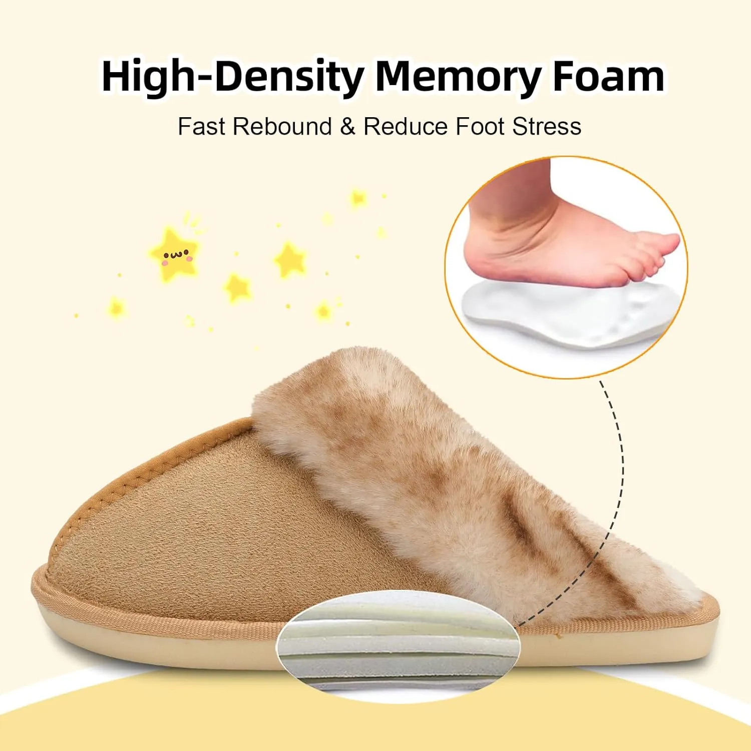 Besroad Kids Slippers Girls Boys Fuzzy House Slippers Warm Memory Foam House Shoes Soft Plush Bedroom Slippers Slides Indoor Outdoor