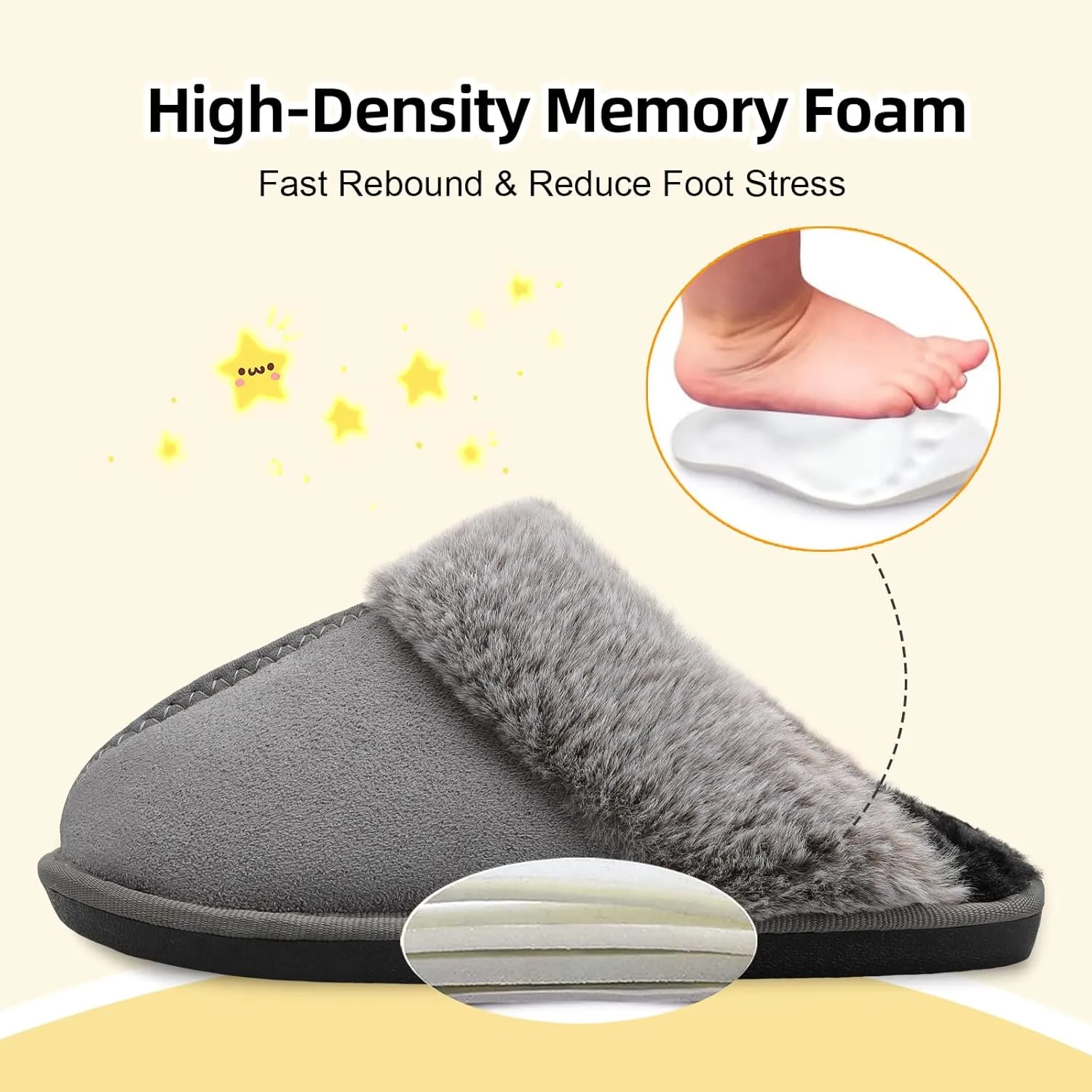 Besroad Kids Slippers Girls Boys Fuzzy House Slippers Warm Memory Foam House Shoes Soft Plush Bedroom Slippers Slides Indoor Outdoor