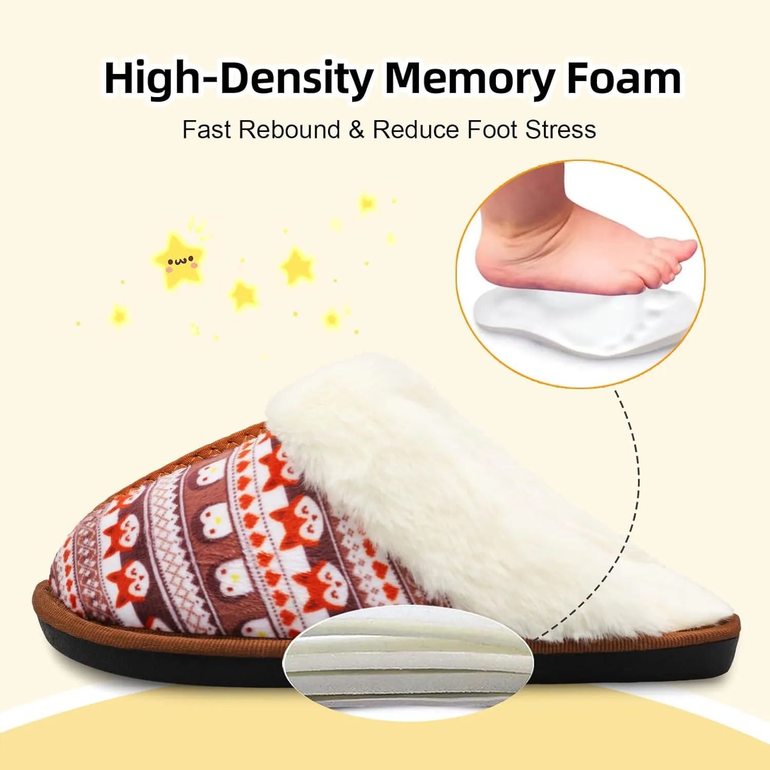 Besroad Kids Slippers Girls Boys Fuzzy House Slippers Warm Memory Foam House Shoes Soft Plush Bedroom Slippers Slides Indoor Outdoor