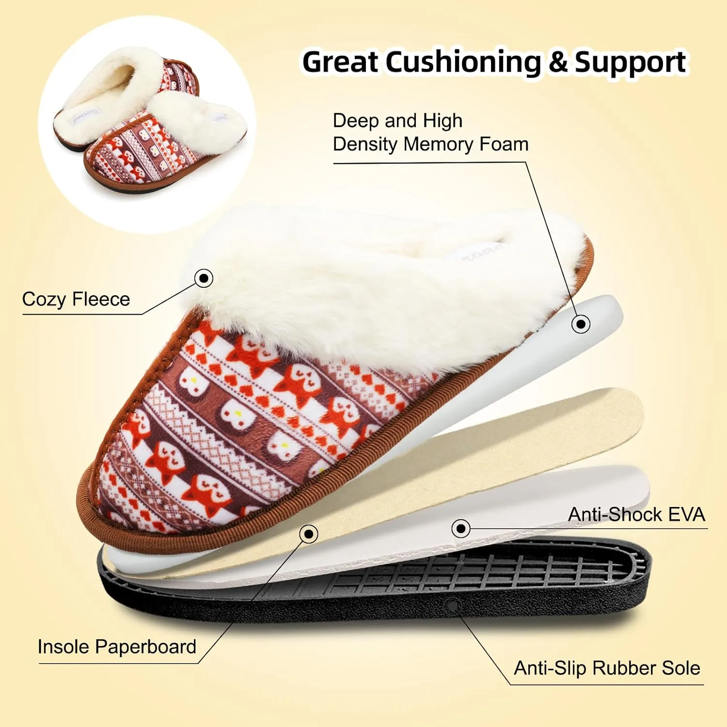 Besroad Kids Slippers Girls Boys Fuzzy House Slippers Warm Memory Foam House Shoes Soft Plush Bedroom Slippers Slides Indoor Outdoor