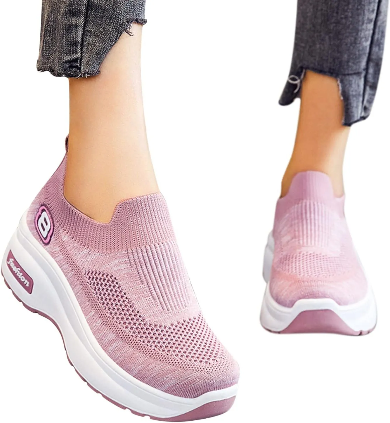 Breathable Women Shoes Leisure Trainer Shoes Running Fitness Sport Casual Wedge Outdoor Women's Things Take Vacation
