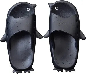 Cartoon Slippers for Adults and Kids Sandals Cute Penguin， Shower Slippers for Women Non Slip Anti-Slip Shower Spa Bath Pool Gym Slides Flip Flop Open Toe Comfortable Soft Sandals