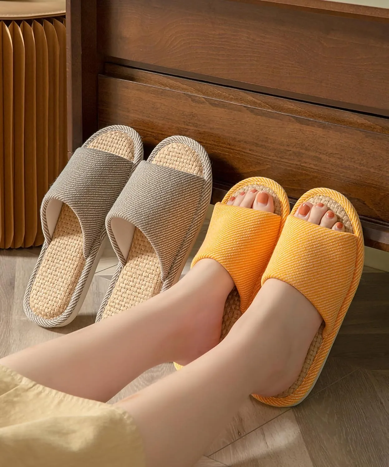 Cloth Slippers Linen Slippers - Breathable, Anti-Slip, Easy to Clean - Summer Silent Slippers for Women and Men