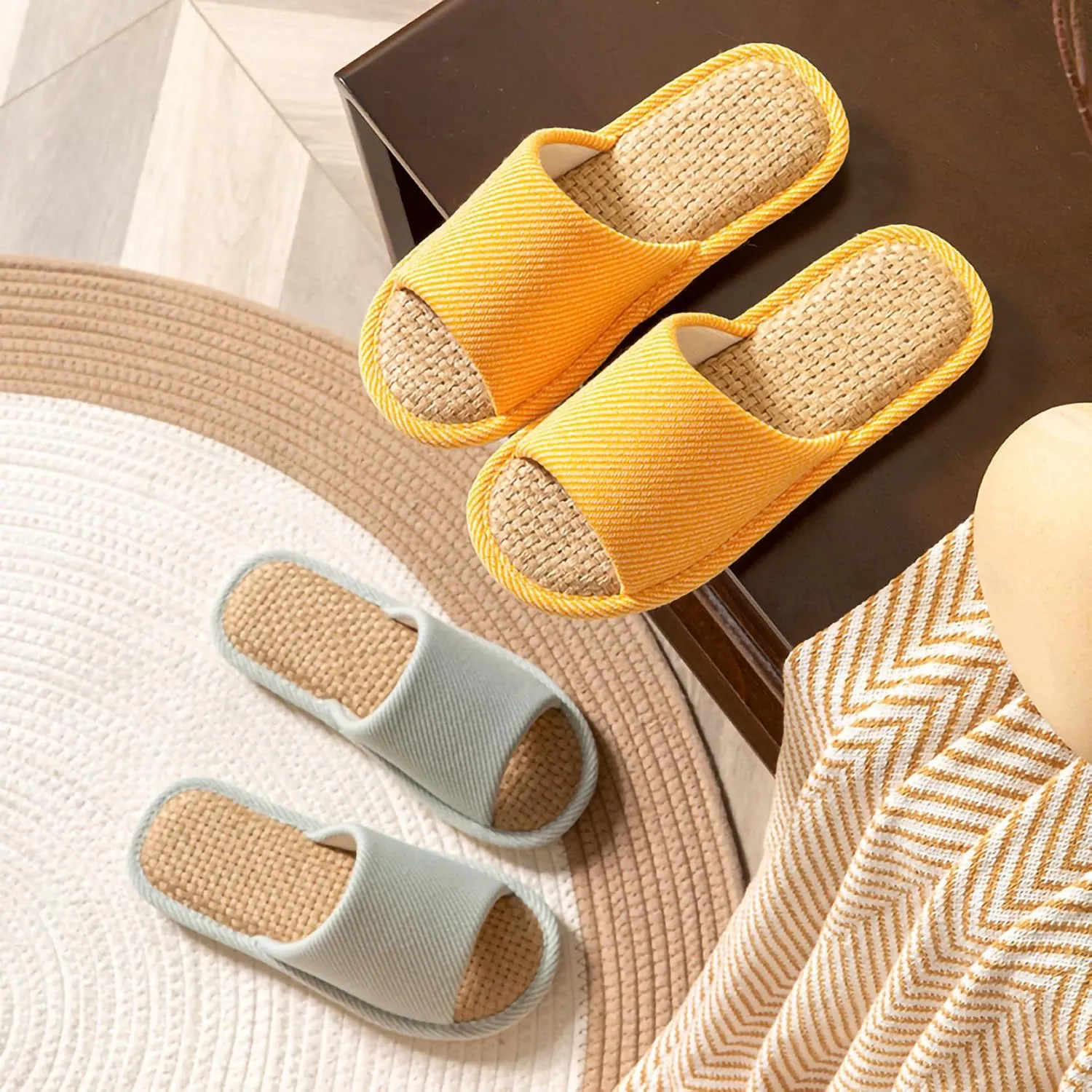 Cloth Slippers Linen Slippers - Breathable, Anti-Slip, Easy to Clean - Summer Silent Slippers for Women and Men