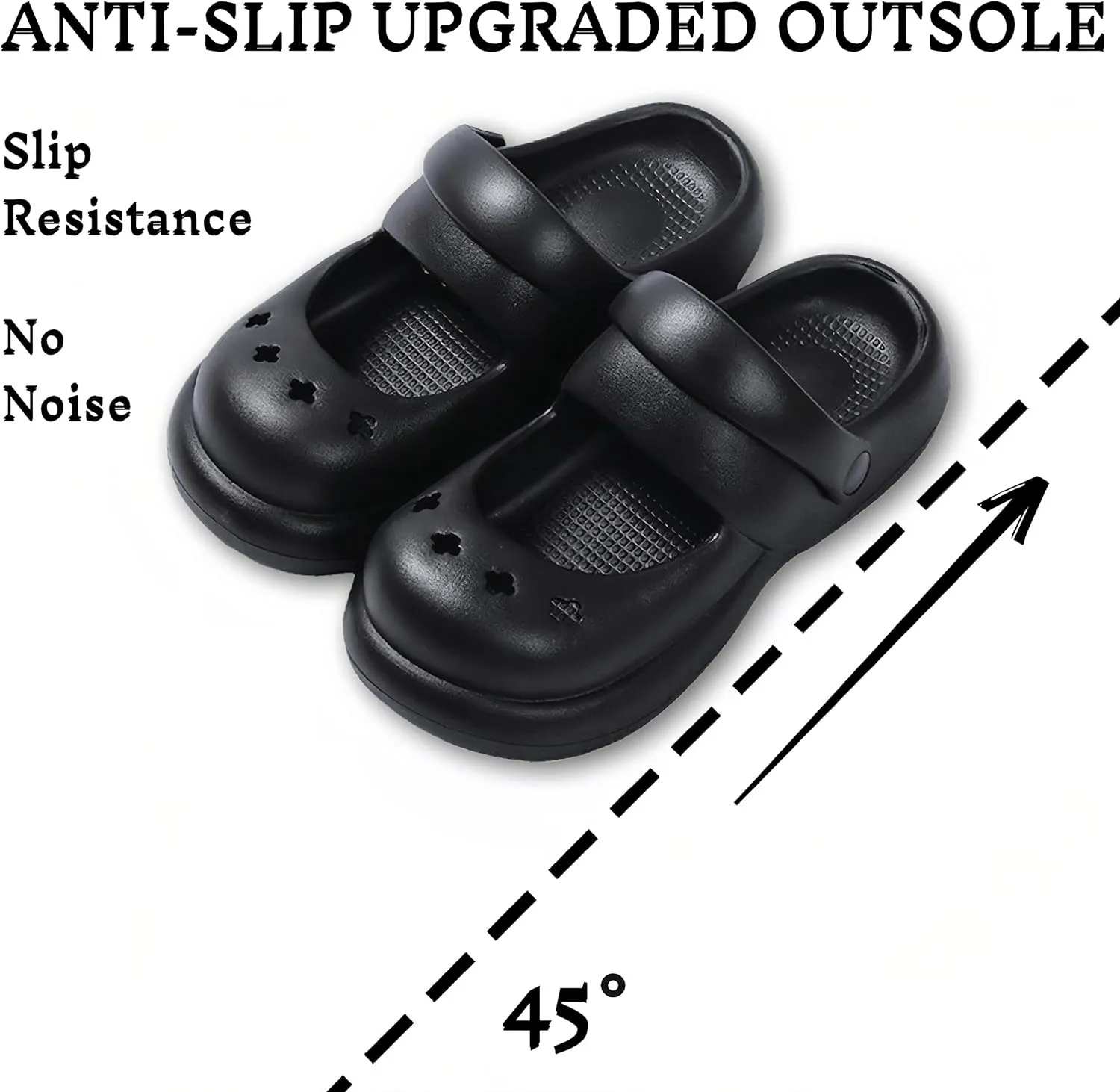 Cloud Double Strap Clogs Comfort Sandals Mary and Jane Flat Slides Cushion Platform Lightweight Waterproof Anti-Skid Soft EVA Shoes Summer Essentials for Women and Girls Cozy Bathroom Shower Pool Beach Indoor and Outdoor