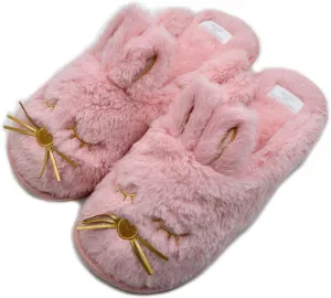 Cute Bunny Fuzzy Slippers |Warm Animal Memory Foam Rabbit Plush |Women Indoor Outdoor Bedroom Slippers