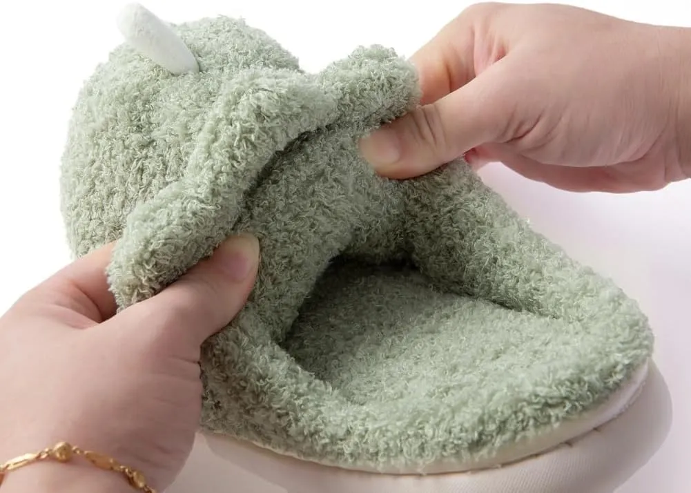 Dinosaur Women Men Plush Animal House Slippers Triceratops Cartoon Winter Slippers 2024