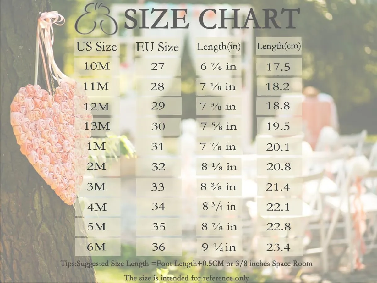 ESTINE Flower Girls Sandals Dress Shoes Wedding Party Low Heel Mary Jane Princess Flats for Little Girl/Kids