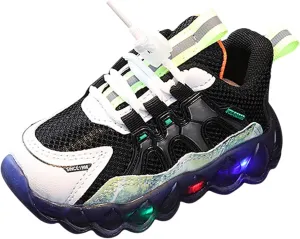 Fashion Light Up Kids Shoes Breathable Soft Sole Lightweight Anti Slip Athletic Sneakers Toddler Glowing Trainer