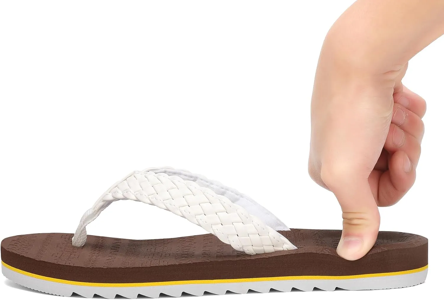 Flip Flops for Womens Arch Support Leather Braided Beach Sandals Comfortable Summer Pool Thong Slides Shoes Slip on