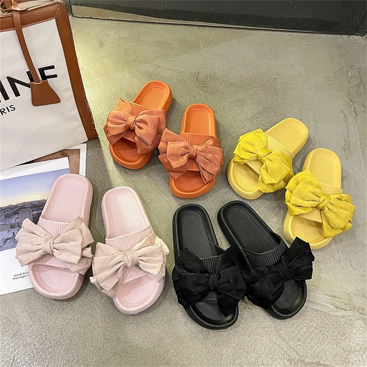 Flower Cloud Sliders for Women Non-Slip Bath Slippers House Quick Drying Slides Pillow Slipper Open Toe Soft Sandals Pink Yellow White Black
