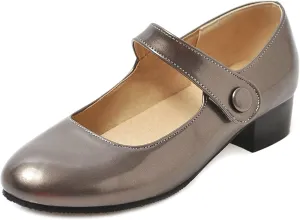 Gicoiz Brogue Mary Jane Women Patent Low Heels Pumps