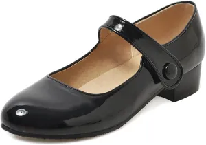 Gicoiz Brogue Mary Jane Women Patent Low Heels Pumps
