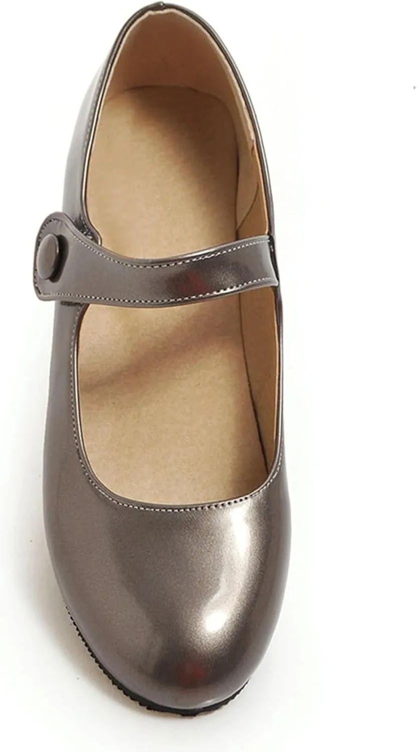 Gicoiz Brogue Mary Jane Women Patent Low Heels Pumps