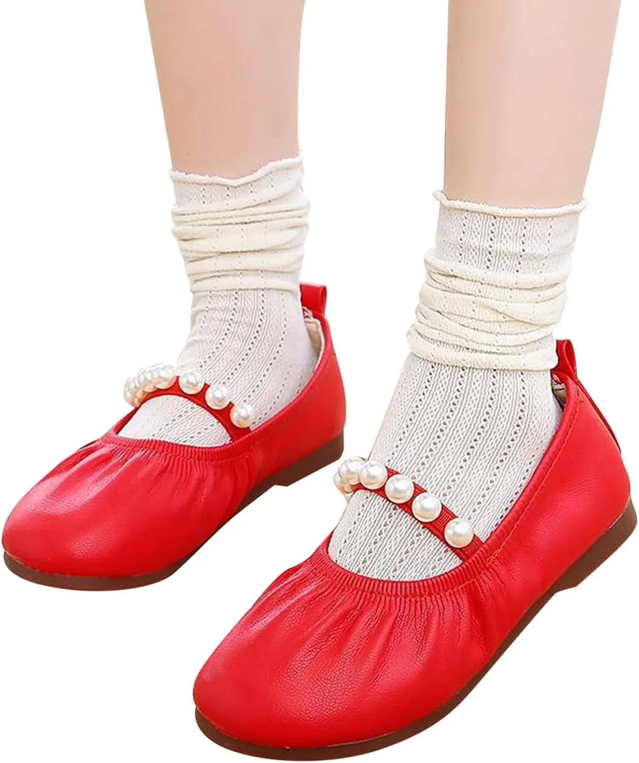 Girls Kids Leather Soft Sandals Dress Dance Loafers Beaded Strap Summer Casual Shoes Baby Toddler Ankle Closed Toe Shoes