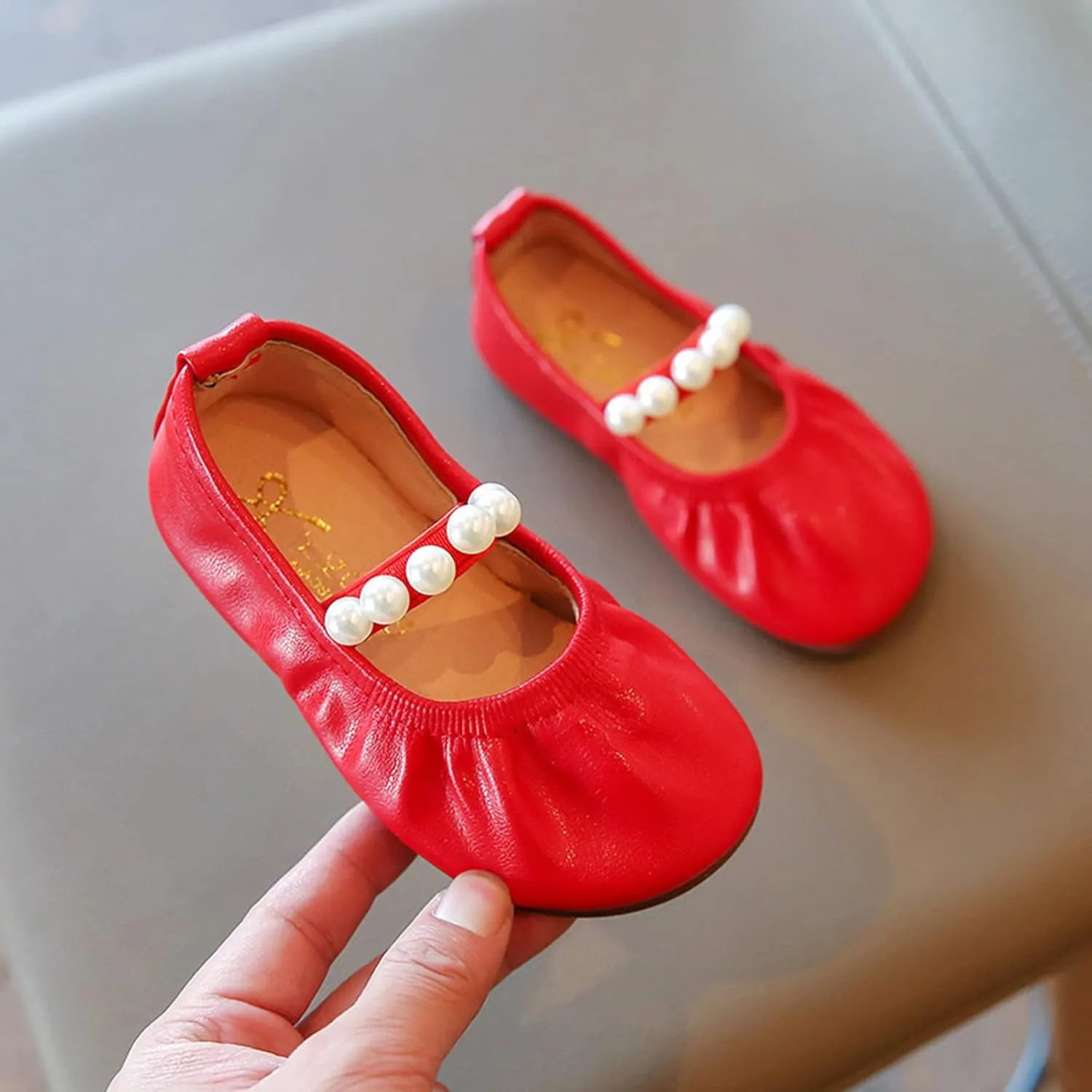 Girls Kids Leather Soft Sandals Dress Dance Loafers Beaded Strap Summer Casual Shoes Baby Toddler Ankle Closed Toe Shoes