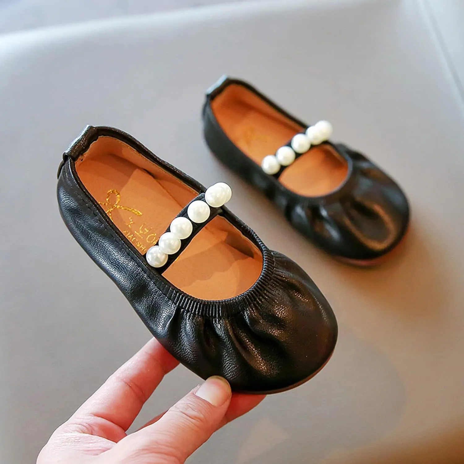 Girls Kids Leather Soft Sandals Dress Dance Loafers Beaded Strap Summer Casual Shoes Baby Toddler Ankle Closed Toe Shoes