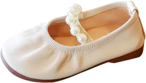 Girls Kids Leather Soft Sandals Dress Dance Loafers Beaded Strap Summer Casual Shoes Baby Toddler Ankle Closed Toe Shoes