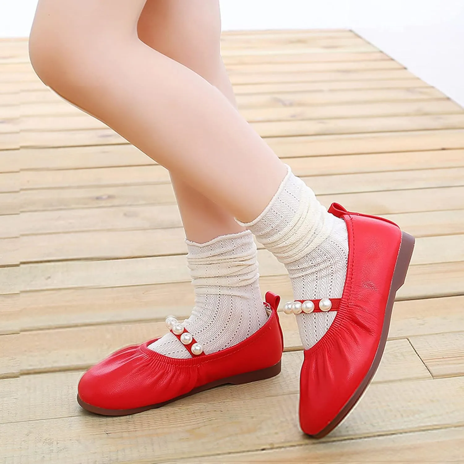 Girls Kids Leather Soft Sandals Dress Dance Loafers Beaded Strap Summer Casual Shoes Baby Toddler Ankle Closed Toe Shoes