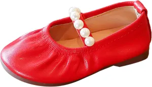 Girls Kids Leather Soft Sandals Dress Dance Loafers Beaded Strap Summer Casual Shoes Baby Toddler Ankle Closed Toe Shoes