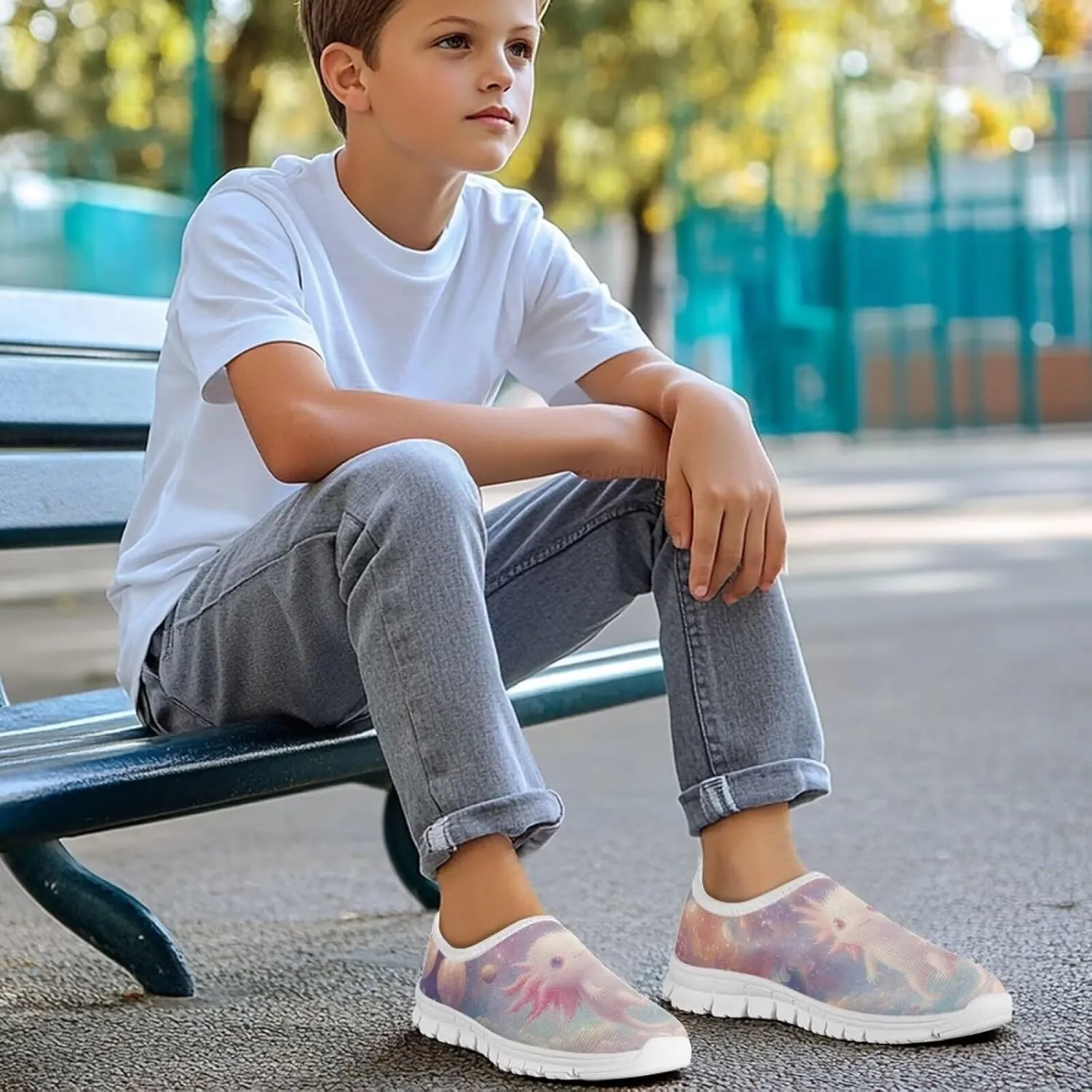 Girls Mesh Slip On Shoes Boys Casual Sneakers