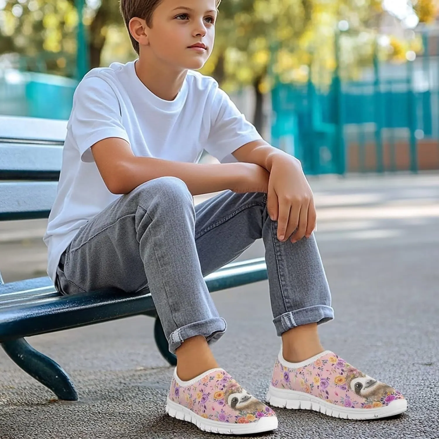 Girls Mesh Slip On Shoes Boys Casual Sneakers