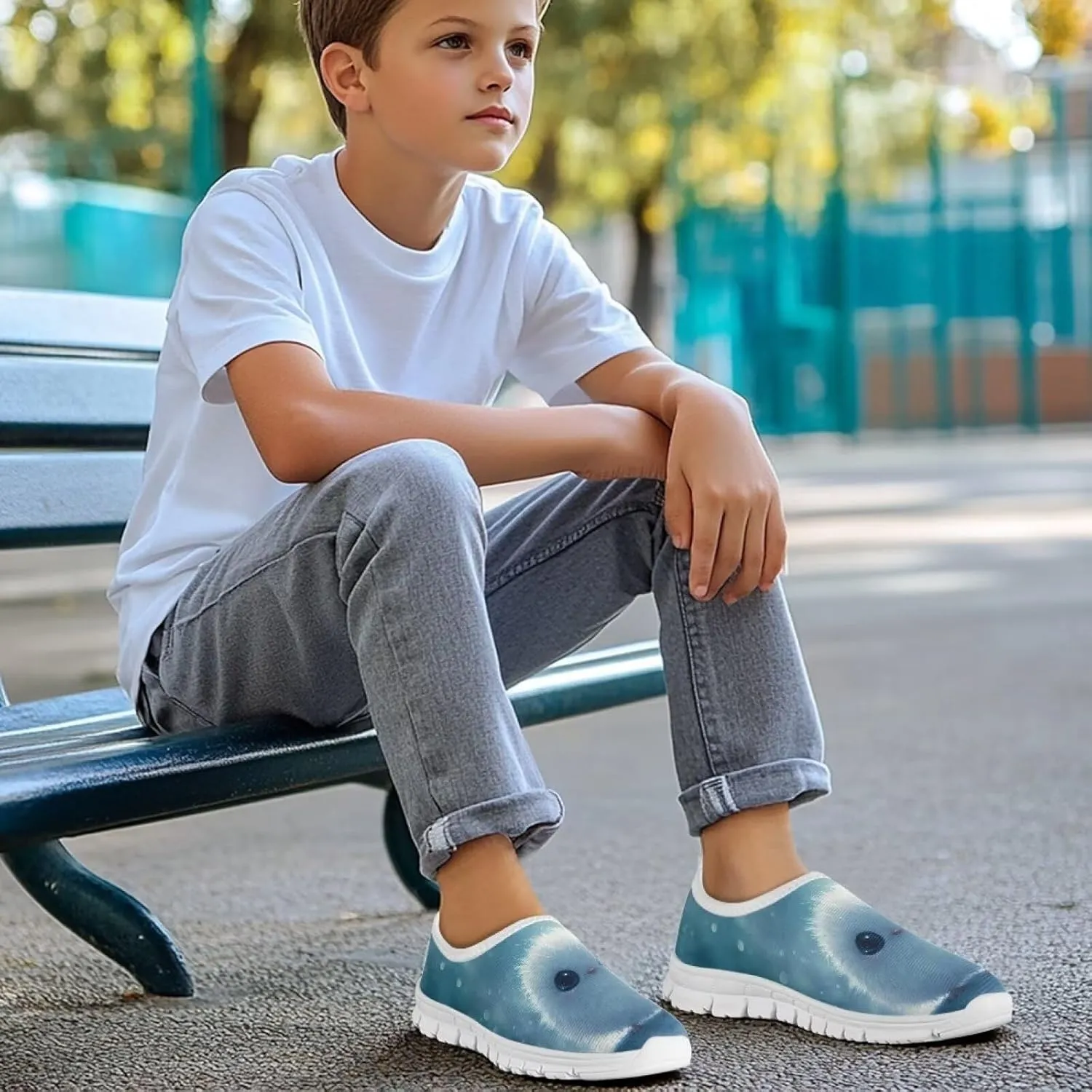 Girls Mesh Slip On Shoes Boys Casual Sneakers